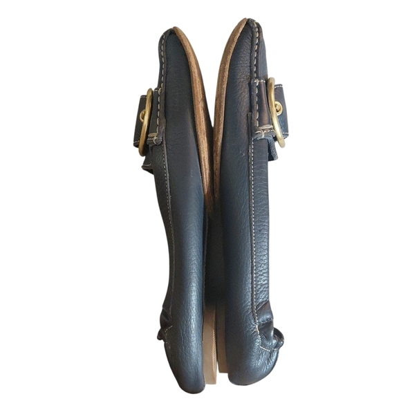 Coach Nellie Dark Blue Leather Flats Driving Shoe Loafers Size 7.5 B - Picture 5 of 11